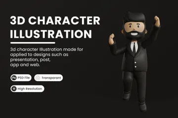 Homem de negocios Pacote de Illustration 3D