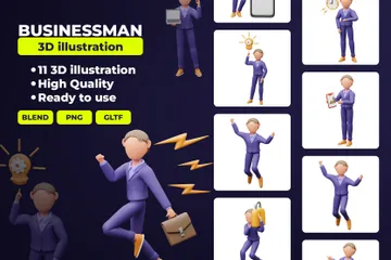 Homem de negocios Pacote de Illustration 3D