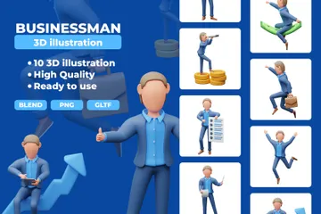 Homem de negocios 3D Illustration Pack