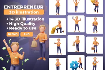 Emprendedor Paquete de Illustration 3D