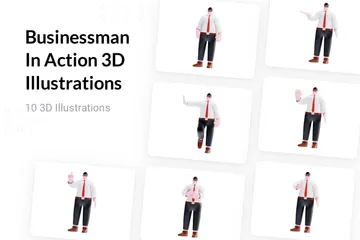 Empresário em ação Pacote de Illustration 3D