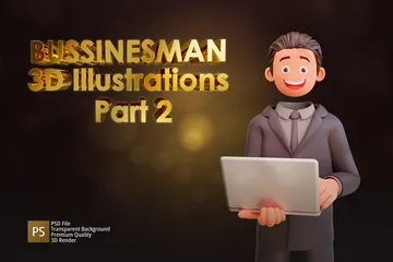 Personagem de empresário Pacote de Illustration 3D