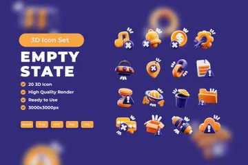 Empty State 3D Icon Pack