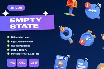 Empty State 3D Icon Pack