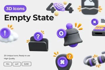 Empty State 3D Icon Pack