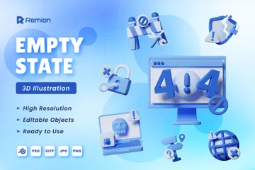 Empty State 3D Illustration Pack