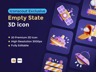 Empty State 3D Illustration Pack