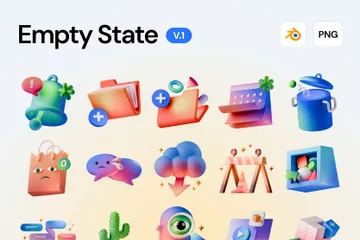 空の状態 3D Iconパック