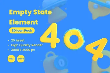 Empty State Elements 3D Icon Pack