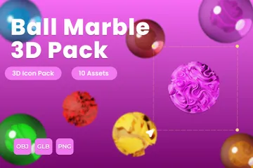 Forme de marbre de boule Pack 3D Icon