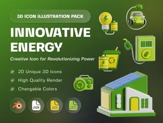 Energia Inovadora Pacote de Icon 3D