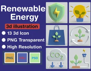 Energía renovable Paquete de Icon 3D