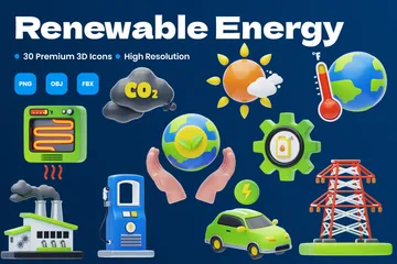 Energia renovável Pacote de Icon 3D