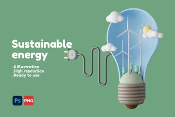 Energia Sustentável Pacote de Illustration 3D