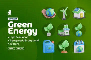 Energia verde Pacote de Icon 3D