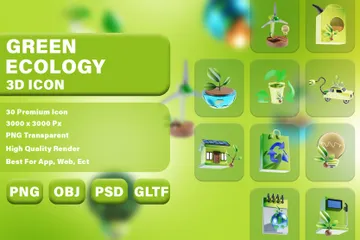 Energía y ecología Paquete de Icon 3D