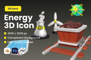 Énergie Pack 3D Icon