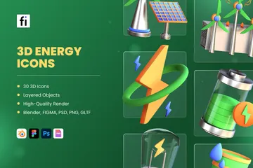 Énergie Pack 3D Icon