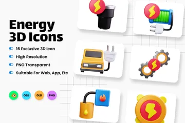 Énergie Pack 3D Icon