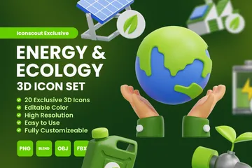 Energie & Ökologie 3D Icon Pack