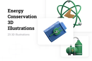 Energieeinsparung 3D Illustration Pack