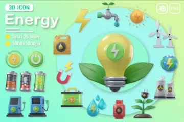 エネルギー 3D Iconパック
