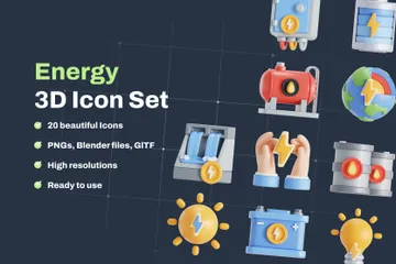 エネルギー 3D Iconパック