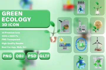 Energy And Ecology 3D Icon Pack