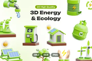 Energy & Ecology 3D Icon Pack