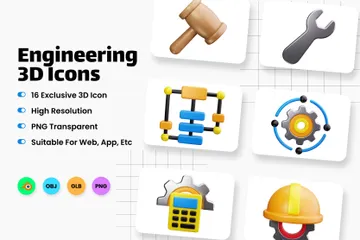 Engineering 3D Icon Pack