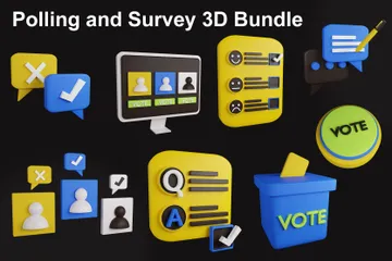 Votação e pesquisa Pacote de Icon 3D