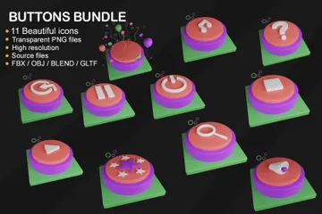 Ensemble de boutons Pack 3D Icon