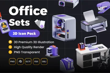 ENSEMBLES DE BUREAU Pack 3D Icon