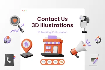 Contate-nos Pacote de Illustration 3D