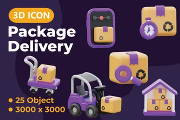 Entrega de pacote Pacote de Icon 3D