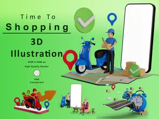 Ilustración de entrega rápida Paquete de Illustration 3D