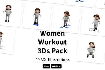 Entrenamiento de mujeres Paquete de Illustration 3D