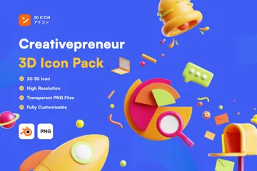 Entrepreneur créatif Pack 3D Icon