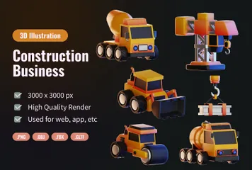 Entreprise de construction Pack 3D Icon