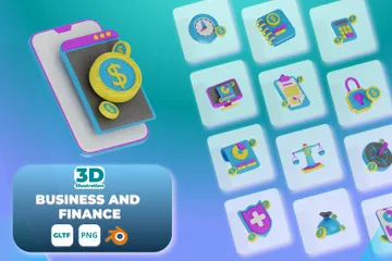 Finance d'entreprise Pack 3D Icon