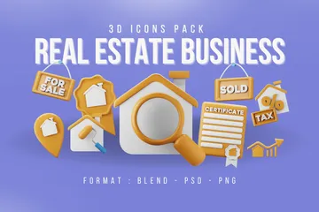 Entreprise immobilière Pack 3D Icon