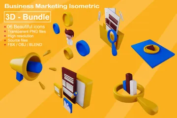 Marketing d'entreprise Pack 3D Icon