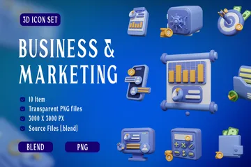 Affaires et marketing Pack 3D Icon