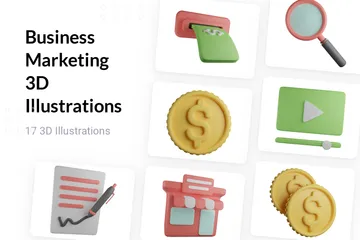 Marketing d'entreprise Pack 3D Icon