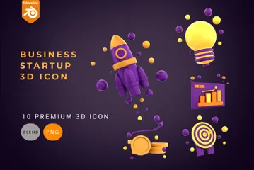 Démarrage d'entreprise Pack 3D Icon