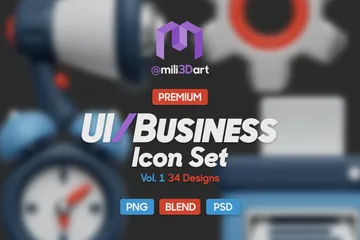 Interface utilisateur professionnelle Pack 3D Icon