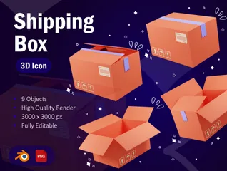 Envio de caixa Pacote de Icon 3D