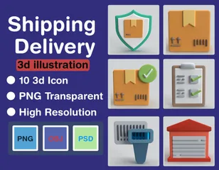 Envio e entrega Pacote de Icon 3D