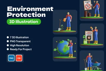 環境保護 3D Illustrationパック