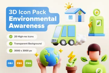 Environmental Awareness 3D Illustration Pack